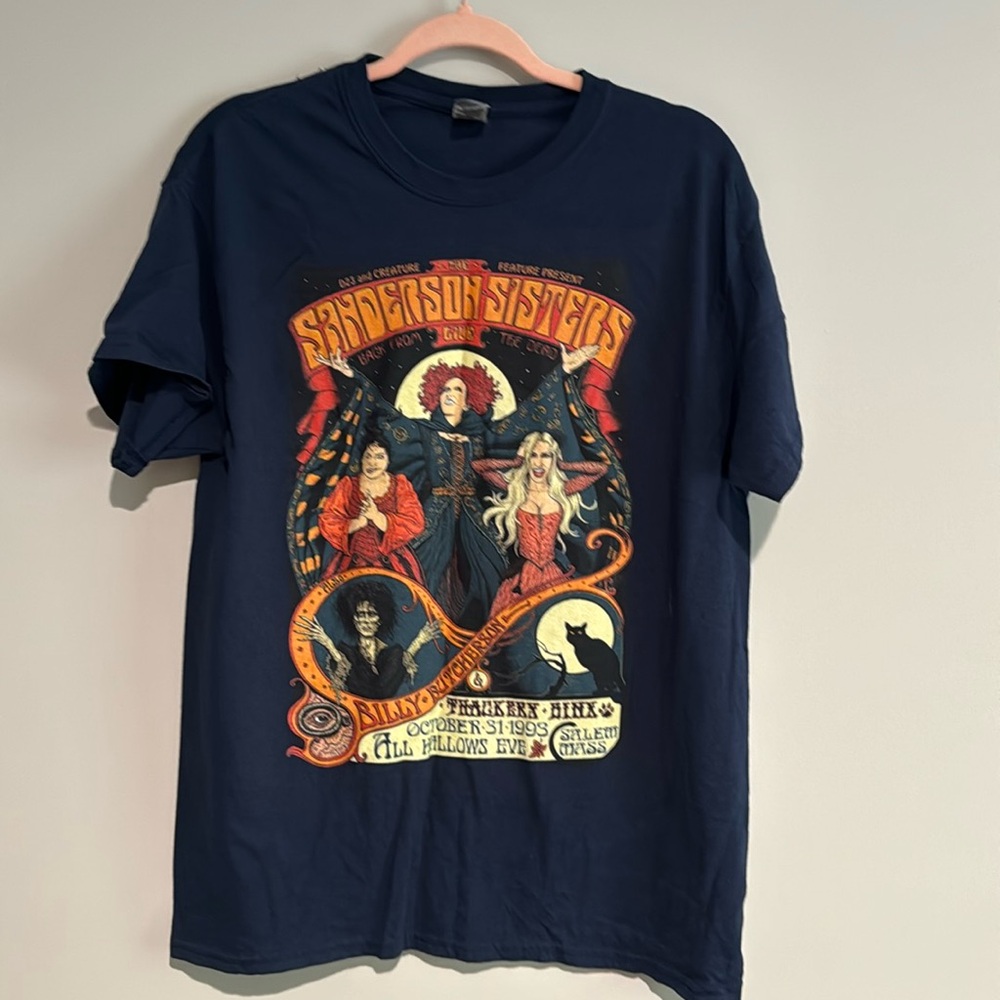 Hocus Pocus Sanderson Sisters Back From the Dead Halloween‎ Blue T-Shirt Large